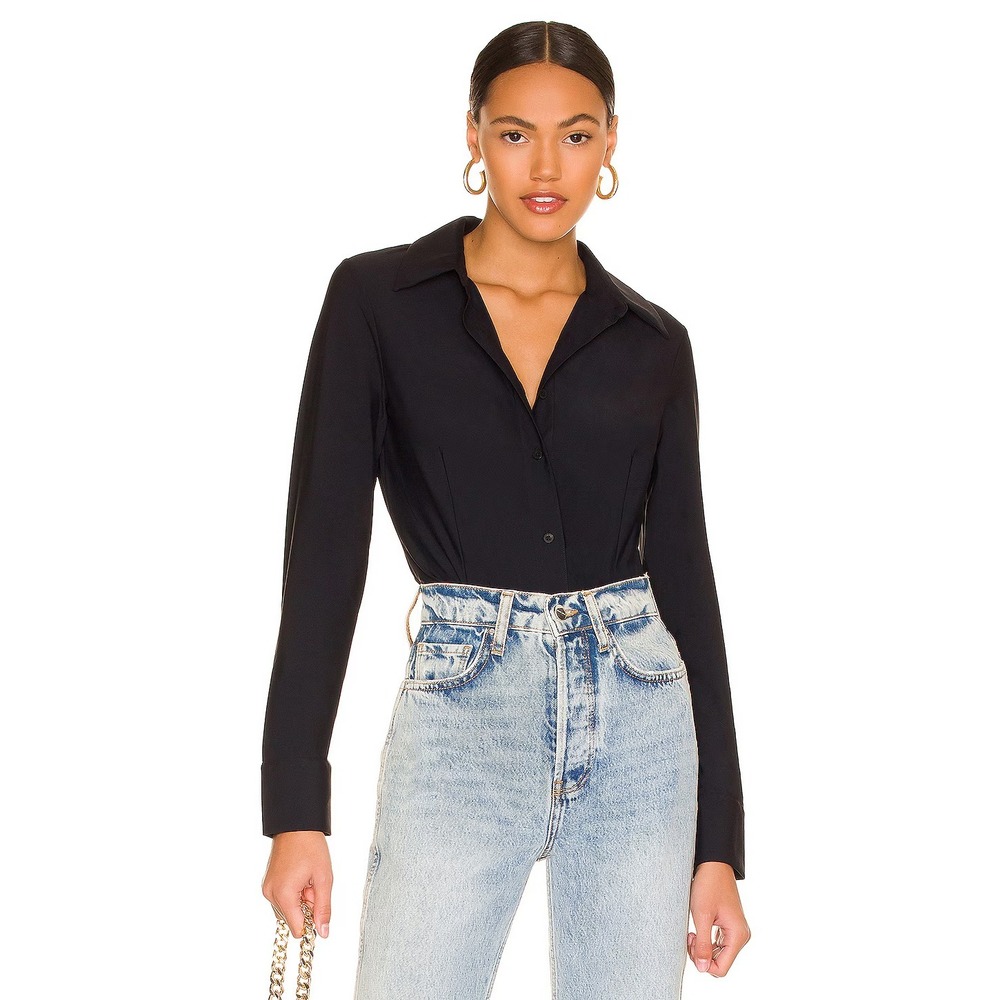 Commando NWT Black Classic Button Down Bodysuit Size Small Revolve $238